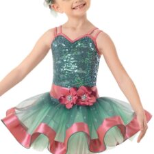 Green and dusty rose sequin tutu