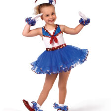 Sailor tutu with matching hat and gloves