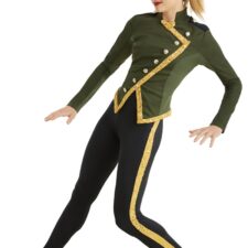 Olive and black military style jacket and leggings