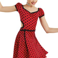 Red and black spotty dress (choker and hair flower not included)