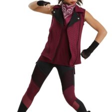Black cherry long vest and tank top (leggings, mitts and bandana not included)