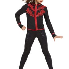 Spanish style jacket and black sequin leggings