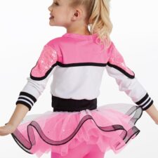Hot pink, black and white cropped sweatshirt and tutu skirt