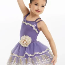 Purple and gold tutu with large flower