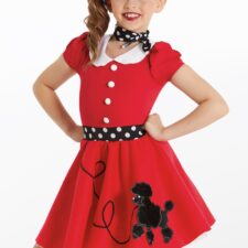 Red, black and white 50's poodle dress