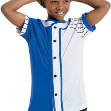 Royal blue and white hip hop shirt