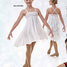 White and silver sparkle skirted leotard