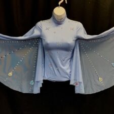 Periwinkle leotard with net 'wings' and diamante embellishments