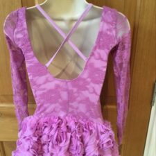 Lavender lace biketard with rosebud design skirt