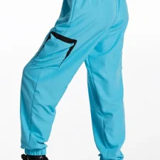 Bright pink hip hop trousers with black detail
