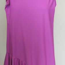 Pink dress with angled hem with or without cropped matching leggings