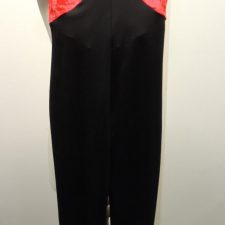 Red velvet short sleeve bodice with black lycra trousers all-in-one - Bespoke measurement costumes