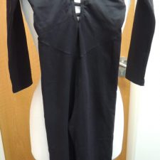 Black catsuit with low 'v' neck and scrunchie - Bespoke measurement costumes