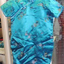 Turquoise silk Chinese dress
