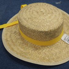 Straw hat with yellow ribbon