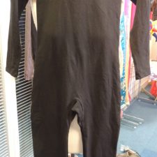 Black cotton high neck catsuit with long sleeves - Bespoke measurement costumes