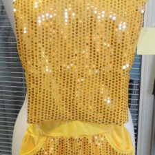 Yellow glitter top and shorts