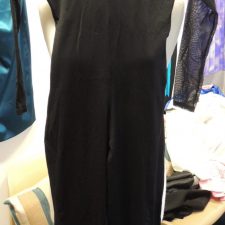 Black lycra all-in-one with sheer neckline and sleeves - Bespoke measurement costumes