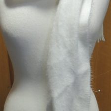 White furry scarf