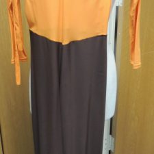 Brown and orange all-in-one with keyhole neck design and headscarf - Bespoke measurement costumes