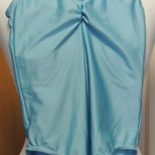 Aqua lycra tank leotard with rouched front
