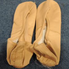 Tan leather ballet shoes