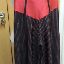 Black and red pinstripe all-in-one with gloves - Bespoke measurement costumes