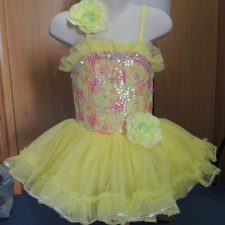 Yellow flower sequin tutu and hair flower