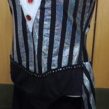 Black and silver stripe leotard with tails