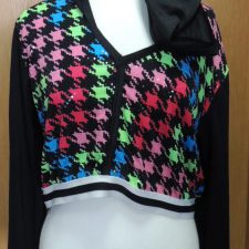Black and multi colour hooded hip hop jacket