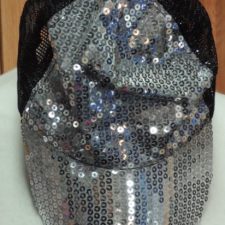Silver and black sparkle cap
