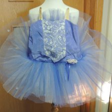 Periwinkle tutu with satin bodice and lace panel - Bespoke measurement costumes