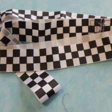 Black and white check belt