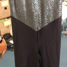 Black all-in-one with silver top - Bespoke measurement costumes