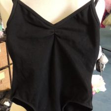 Black cami leotard with rouched front