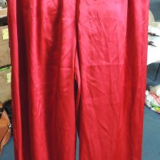 Red satin trousers