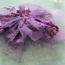 Purple net clip with sequins