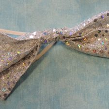Silver sparkle bow tie
