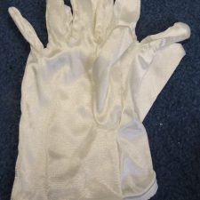 White satin gloves