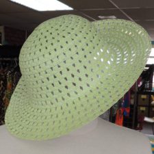 Lime green straw hat