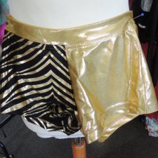 Metallic gold and black zebra print shorts