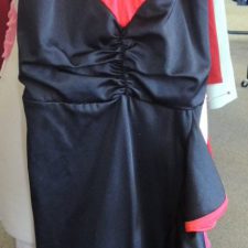 Black Spanish dress with ruffle and red flower