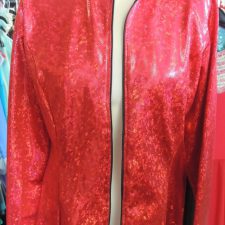 Red sparkle zip front jacket