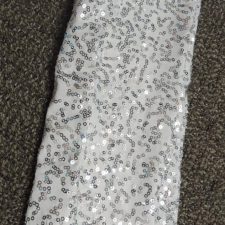 White and silver sequin legwarmers
