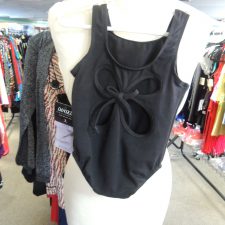 Black tank leotard with butterfly back