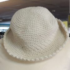 Cream crochet hat