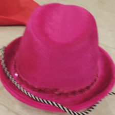 Pink fedora hat with sequin band