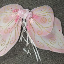 Pink and gold sparkle fairy wings