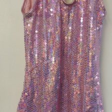 Pink sparkle and metallic long length top