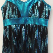 Black and turquoise sparkle top